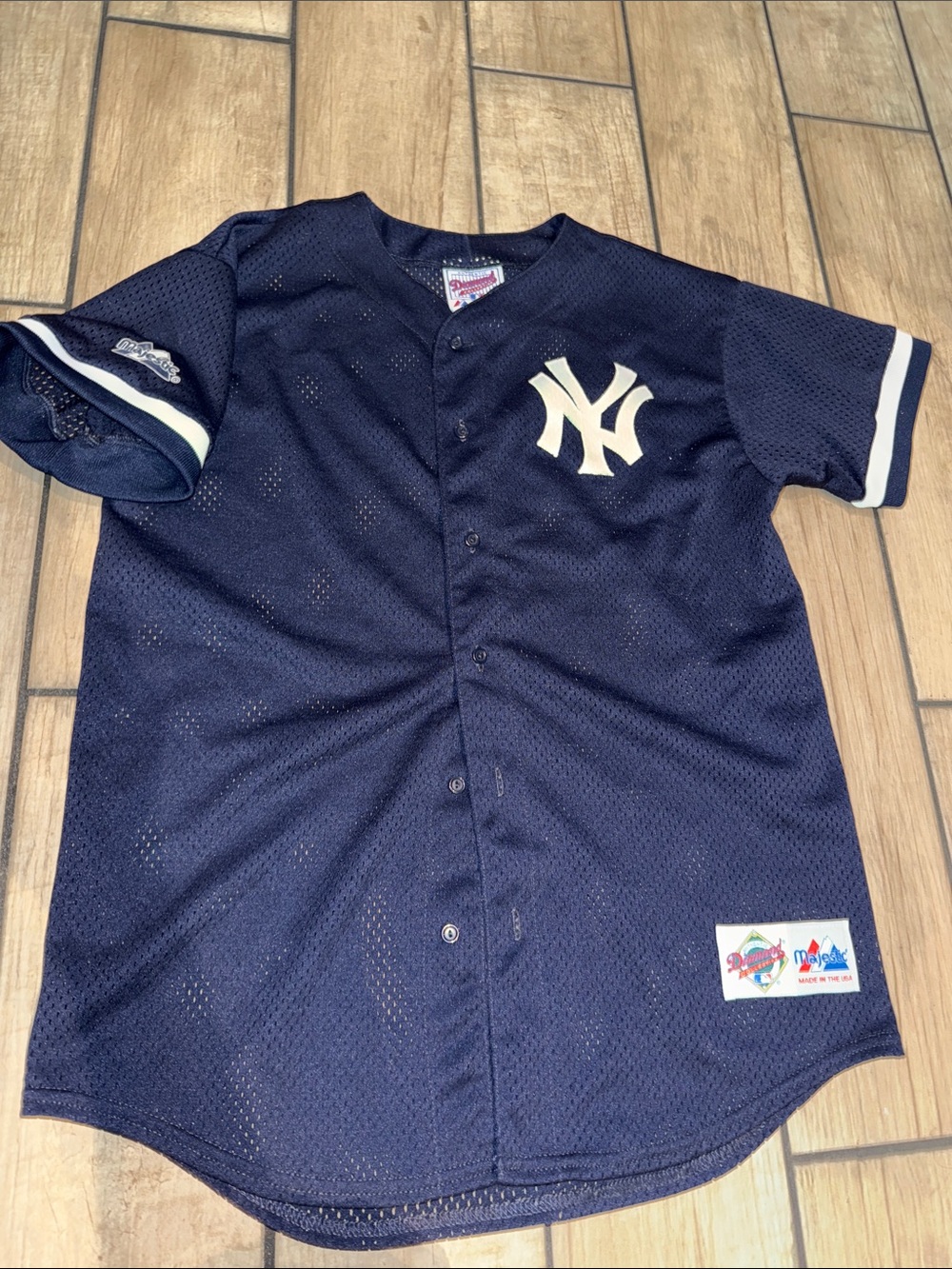 Majestic New York Yankees Navy Blue Mesh Jersey blank back
